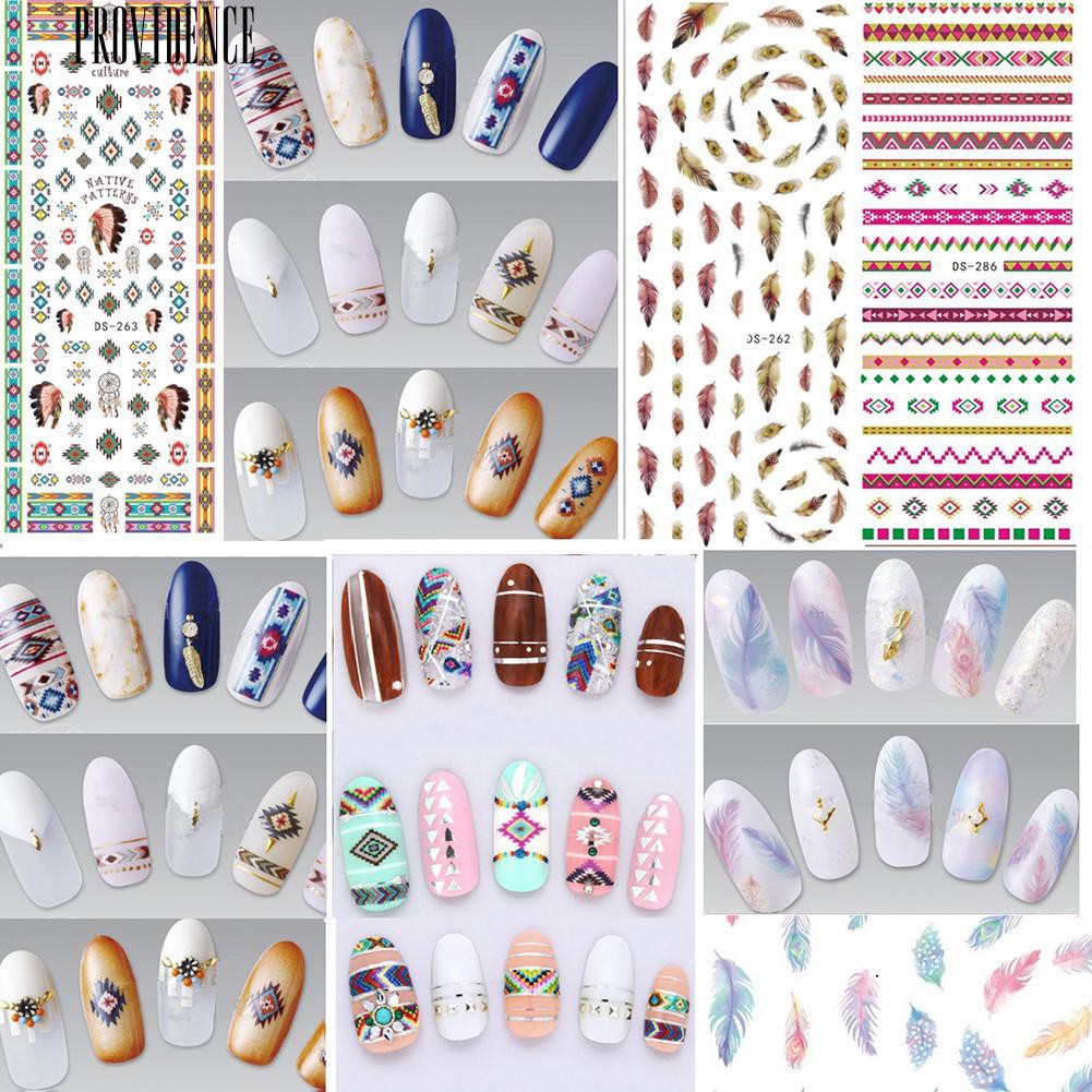 Bunga Bulu Kupu-kupu Surat Pola DIY Nail Art Sticker Manicure Alat