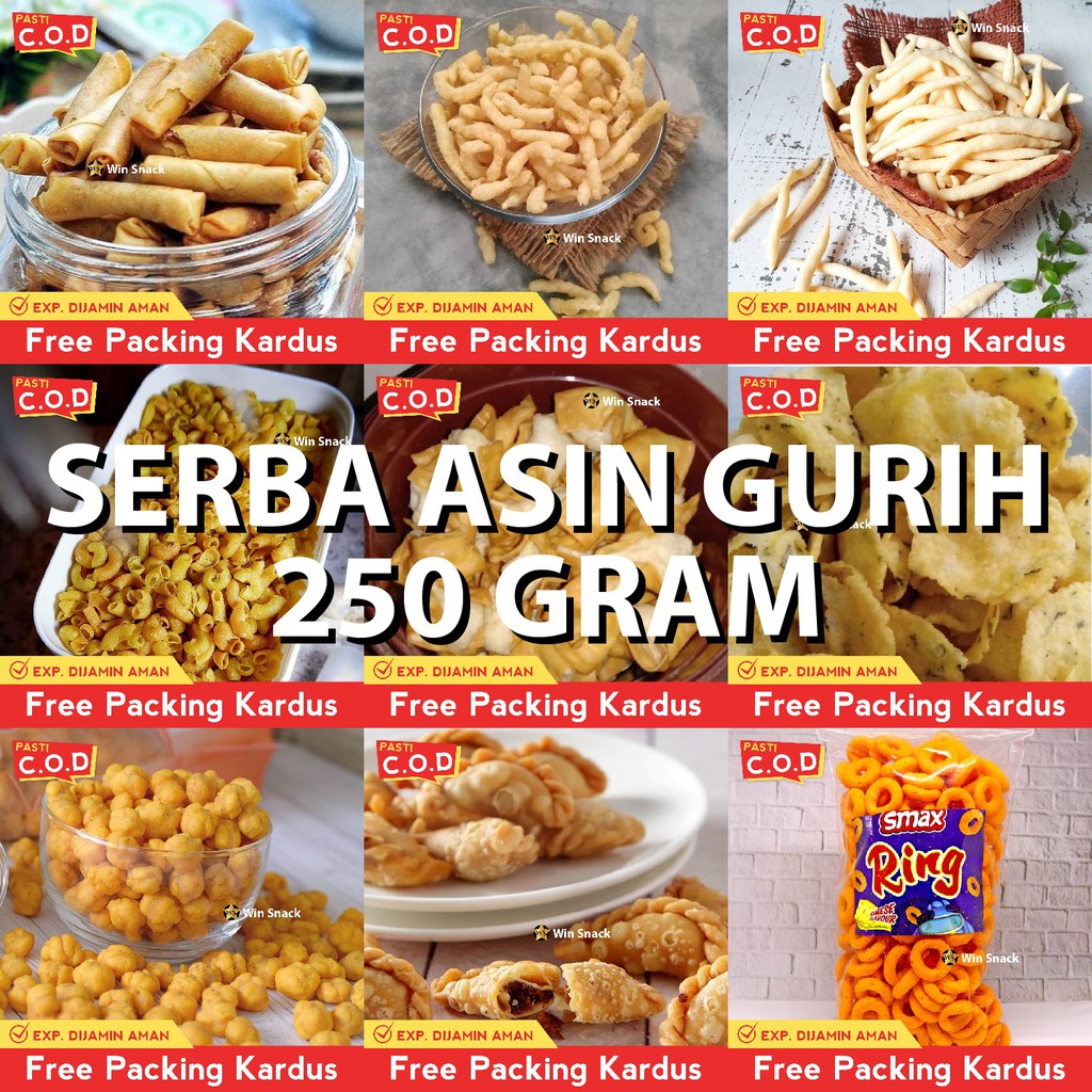 Snack Kiloan Makanan Ringan Serba Asin Dan Gurih 250 Gram Jajanan Jadul Zaman Now Shopee Indonesia