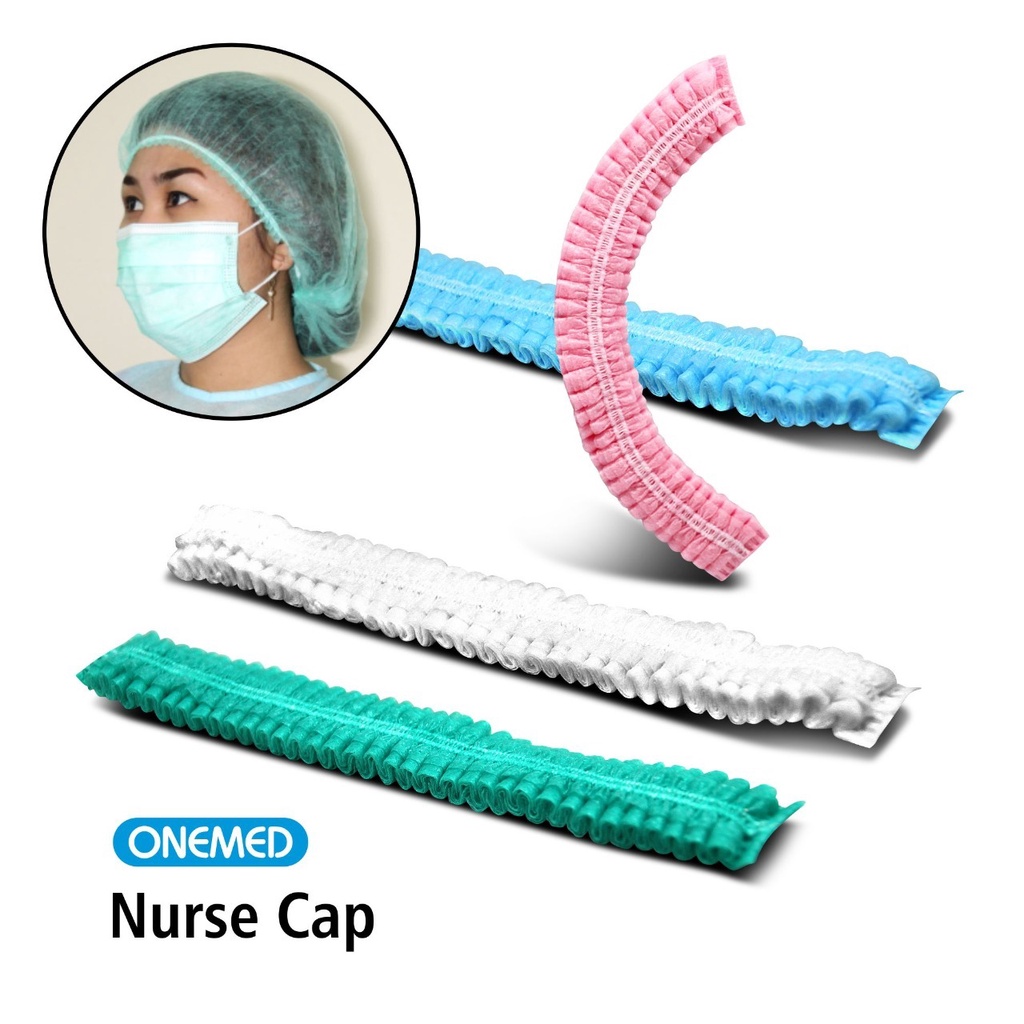 Nurse Cap Topi Perawat Penutup Kepala Non Woven OneMed box 100pcs - H OJ