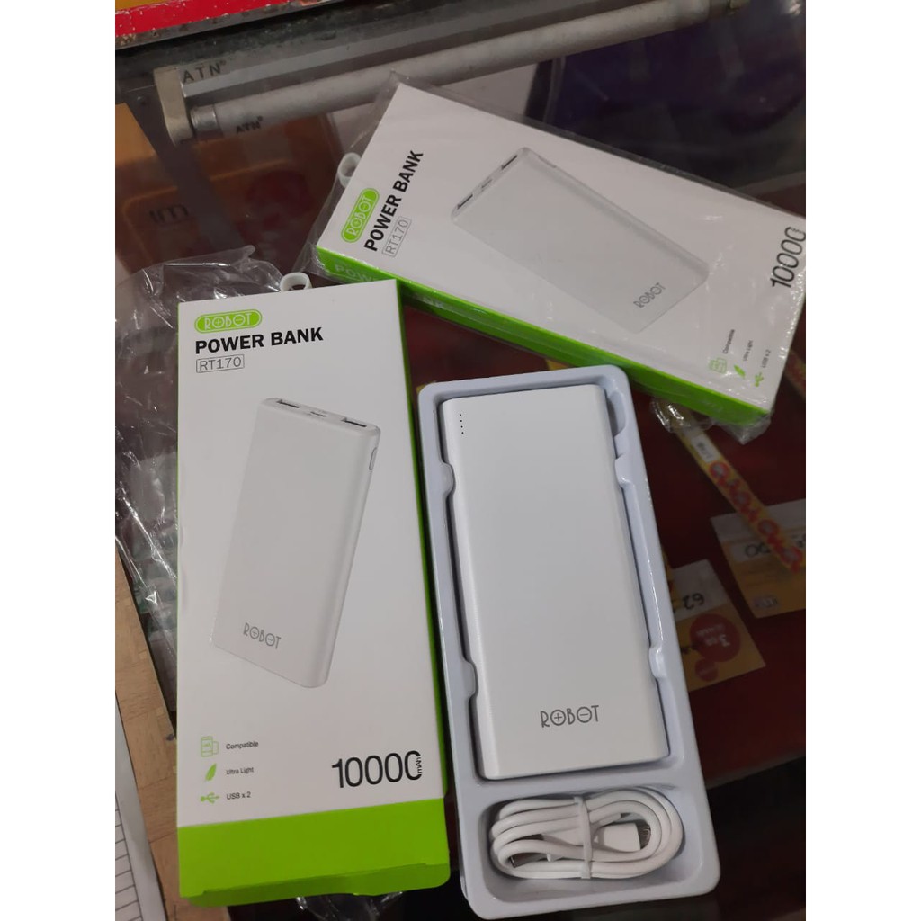 Powerbank Robot RT170 Awet Berkualitas & Anti Slip - Putih