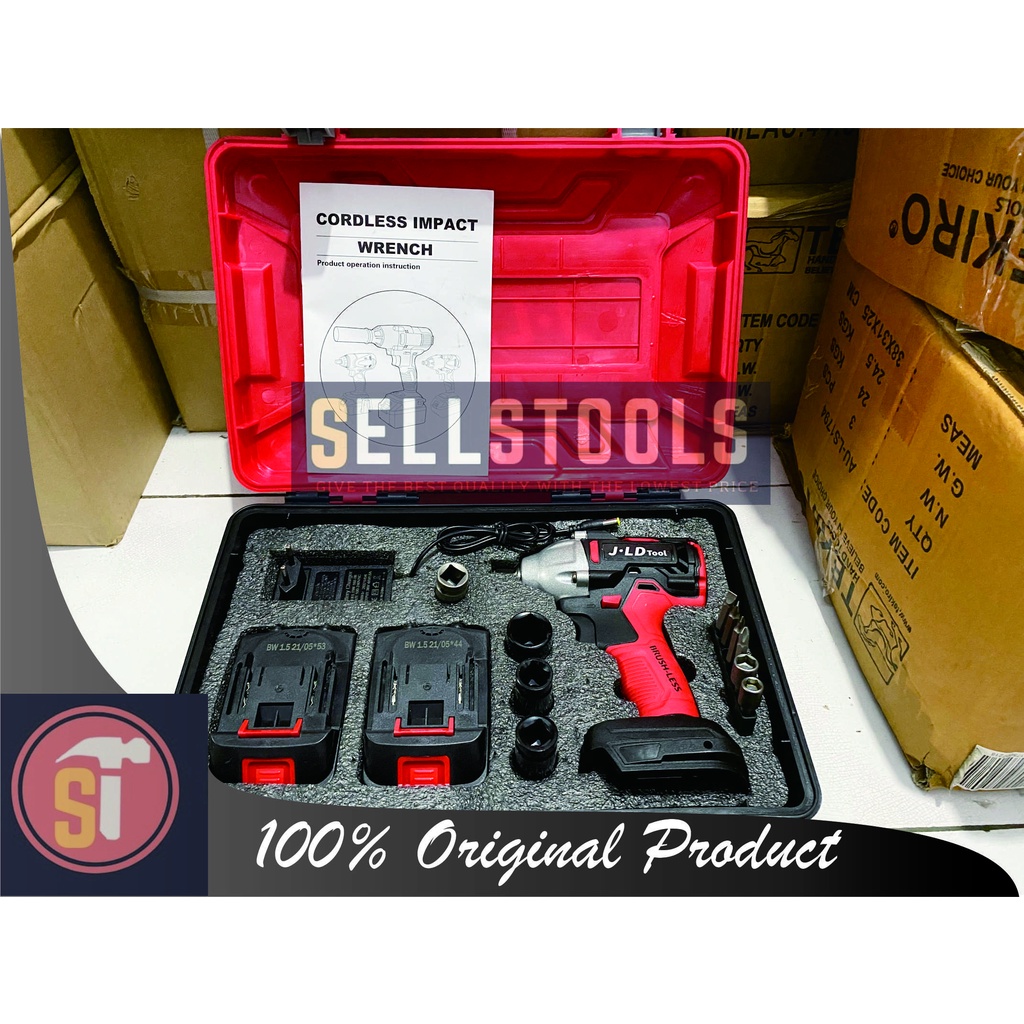 [ORIGINAL JLD 48V 2 BATERAI] MESIN IMPACT CORDLESS JLD TOOLS 48 VOLT BOR PEMBUKA DAN PENGENCANG BAUT