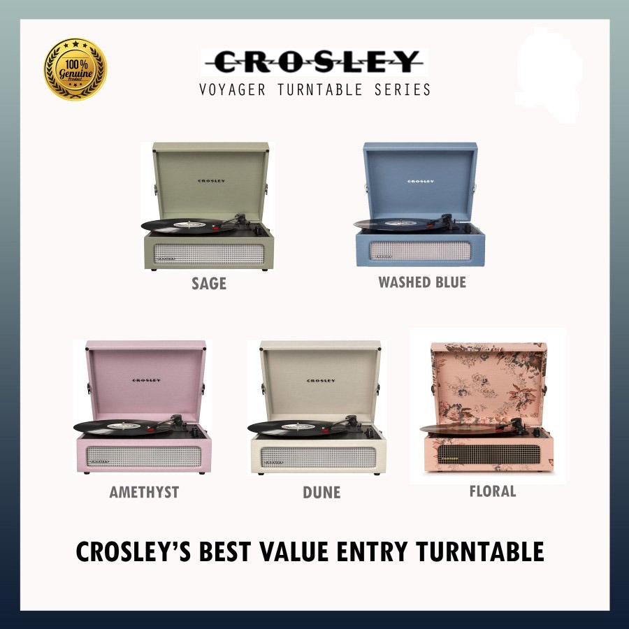 Crosley Voyager Portable Turntable Player pemutar piringan hitam