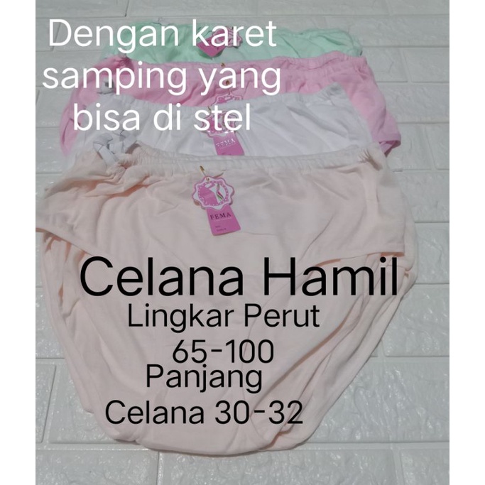 Celana Hamil Fema(349) dengan karet samping yang bisa di stel menyesuaikan kebutuhan