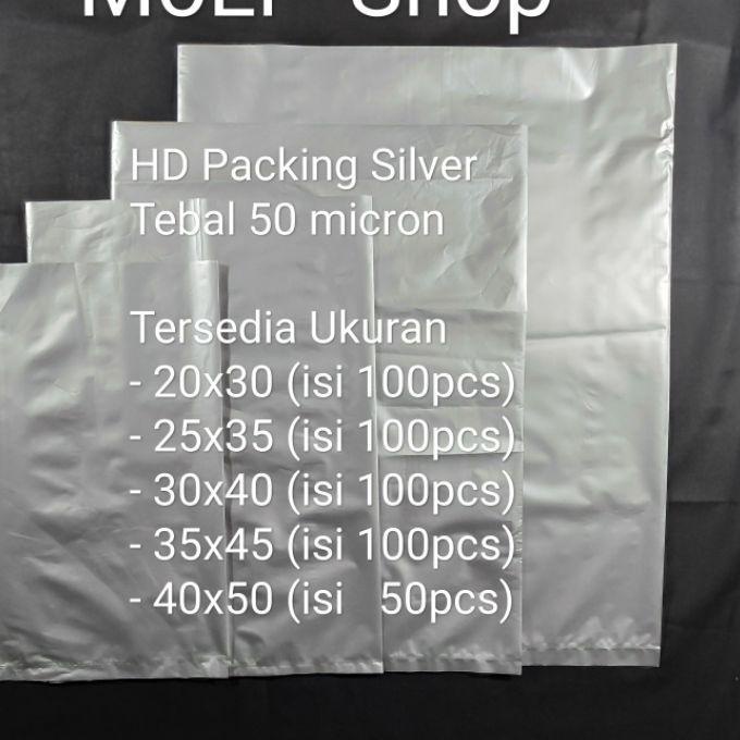 

☜ Plastik Packing Silver uk 25x35, HD packing, Kantong bungkus Paket ✮