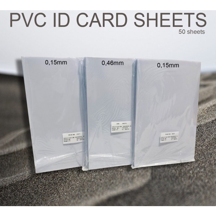 

kertas- kertas pvc bahan id card instan 50 sheet merk amanda - putih -kertas.