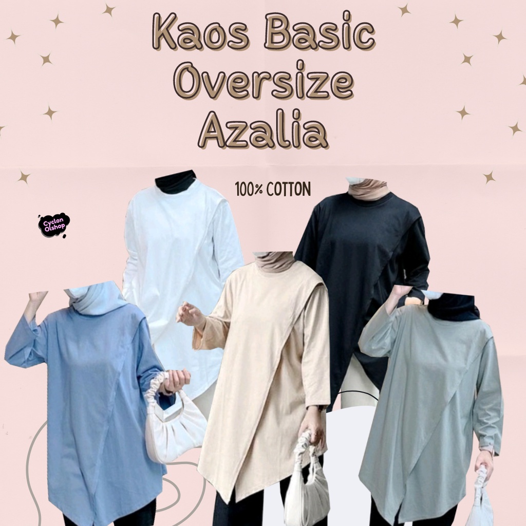 [CYC | COD] REAPICT | Kaos Basic Oversize Azalia Blouse XXL | Cotton Combed | Atasan Trend Wanita Murah Best Seller