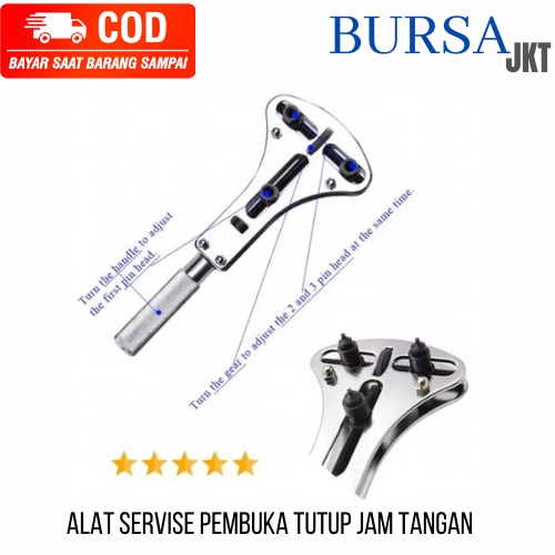 PEMBUKA TUTUP JAM REPARASI PERBAIKAN GANTI BATERAI STAINLESS CASE OPENER WATCH