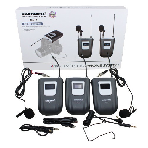 Mic Wireless HARDWELL MC 2 / MC2 (ORIGINAL) Mic Kamera DSLR Clip On