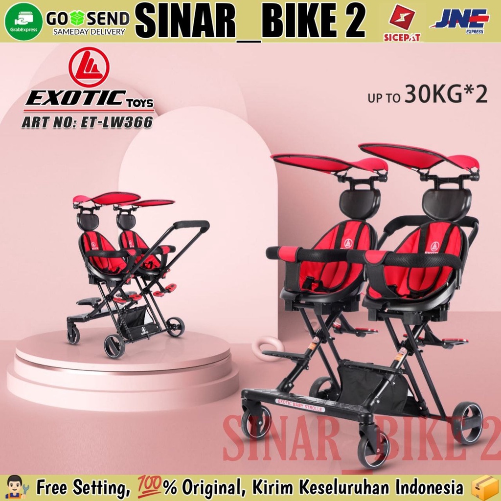 Magic Stroller Exotic LW-366 Twins Kembar Kereta Dorong Anak Bayi