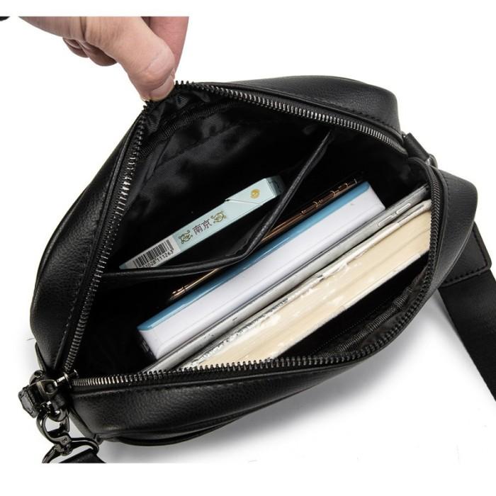 TAS SELEMPANG PRIA BASIC MOTIF COACH sling bag kulit cowok slingbag