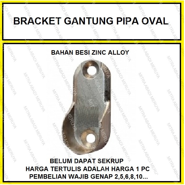 Bracket Pipa Oval Dop Pipa Oval Bracket Pipa Gantungan Baju Dop Hanger