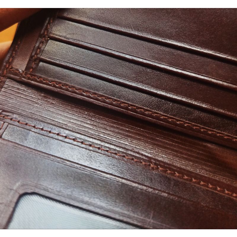 DOMPET PRIA KULIT ASLI 3/4 CUSTOM NAMA FREE BOX DAN SERUM