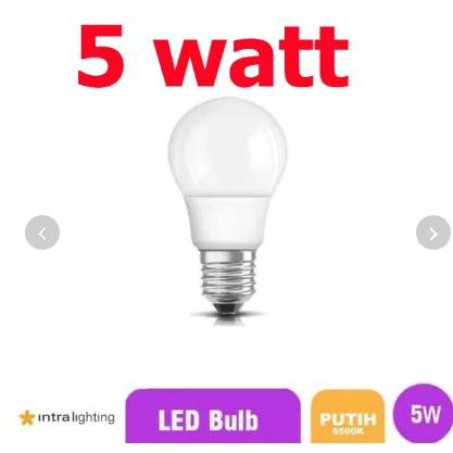 Lampu Bohlam Intra Lighting LED Bulb 5W E27- Putih Quality Osram