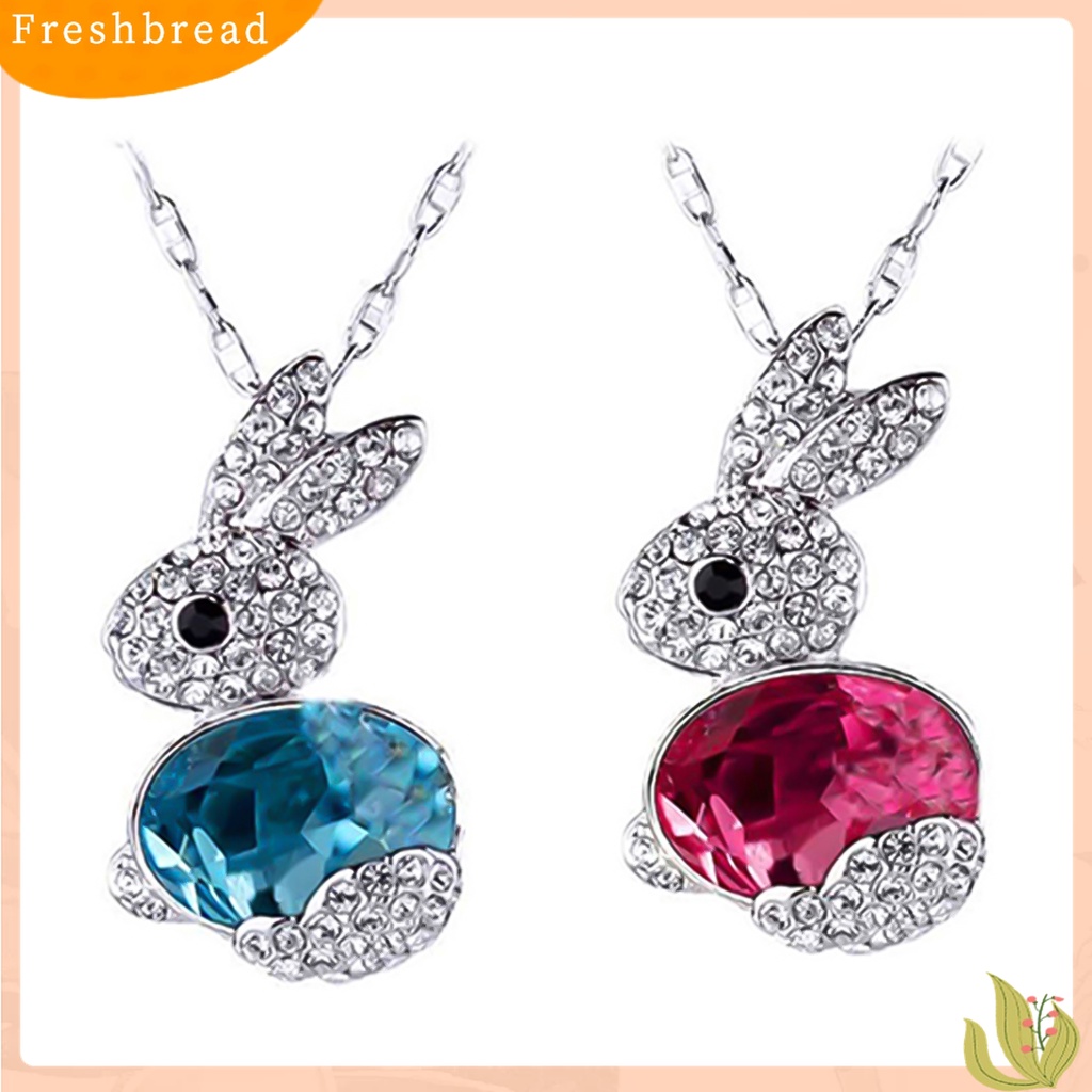 [TERLARIS]Women Fashion Delicate Rhinestone Little Rabbit Pendant Sweater Necklace Jewelry