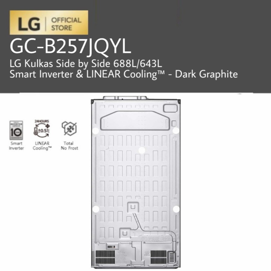 LG GC-B257JQYL / GCB257JQYL Kulkas Side by Side 688L Smart Inverter