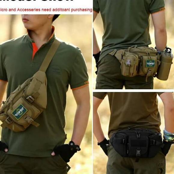 gh✧Readystock☈ PROMO Waistbag Pria - TRM WATERPROOF LIPAT 1AX802 Oranye. Bisa di Lipat. Parasud Y18 