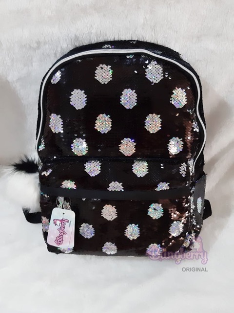 Tas Sekolah Anak SD SMP Ransel Polkadot Sequin ransel anak SMP tas sequin anak