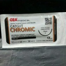 Benang Cutgut Chromic 3/0 Plus jarum / Cutgut Chromic 3/0 Tanpa jarum