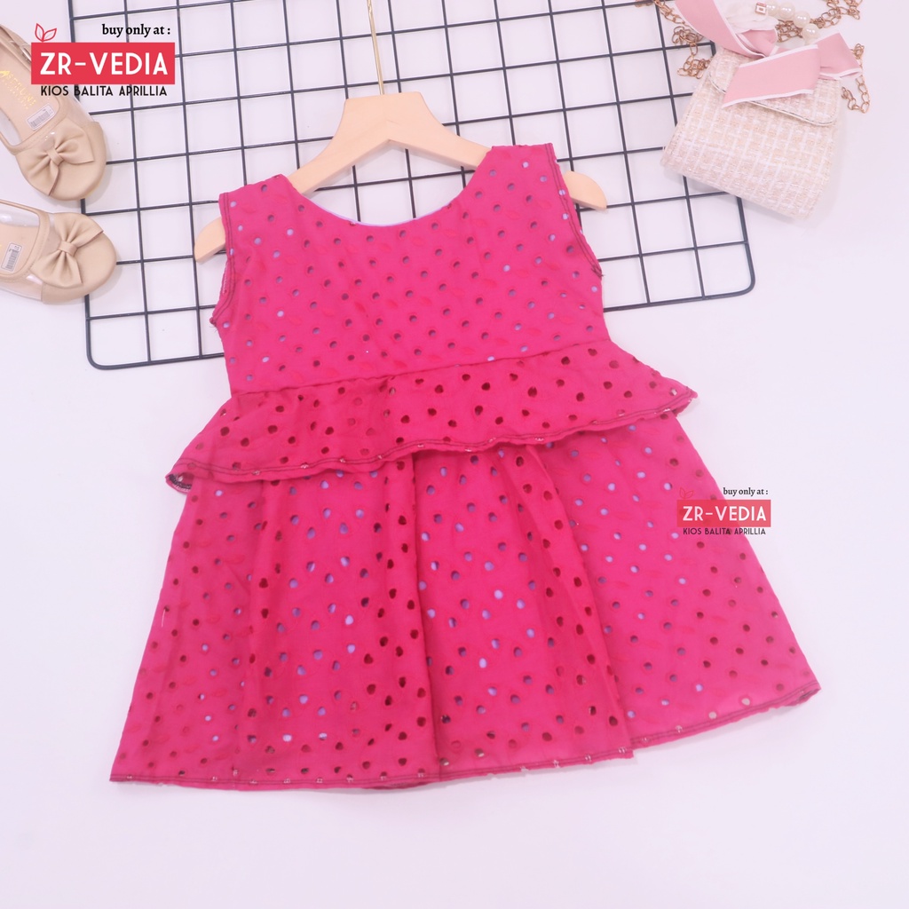 Dress Inara Bayi 0-6 Bulan / Dres Brukat Anak Perempuan Kondangan Baju Kensi Premium Gaun Pesta Murah