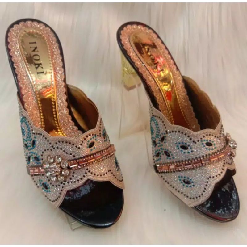 SANDAL PESTA WANITA / SENDAL PESTA KONDANGAN HEELS/HAK 5 CM JUMBO BIG SIZE 41 DAN 42