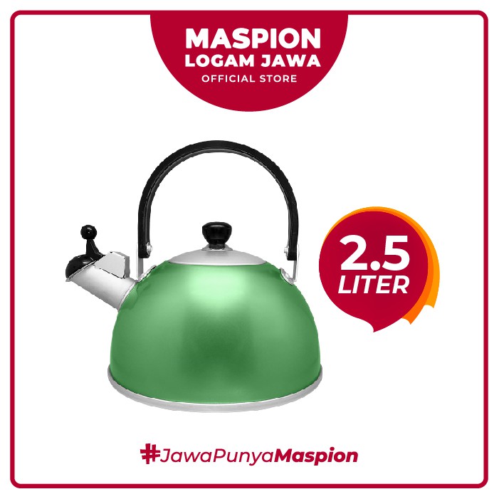 Maspion Teko Bunyi Jazzy 2.5 Liter Anodize Hijau - Teko Aluminium