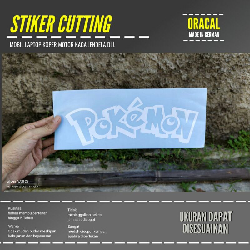 STIKER POKEMON CUTTING BAHAN ORACAL CUSTOM