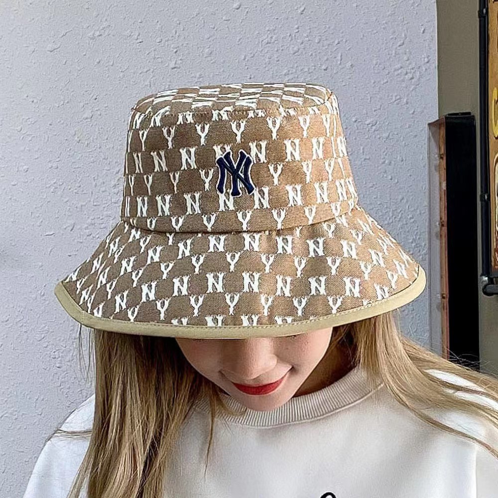 NEXTSTOP-136 Topi Bucket Wanita Gaya Kasual Bordir Pantai Hat Visor Lebar outdoor