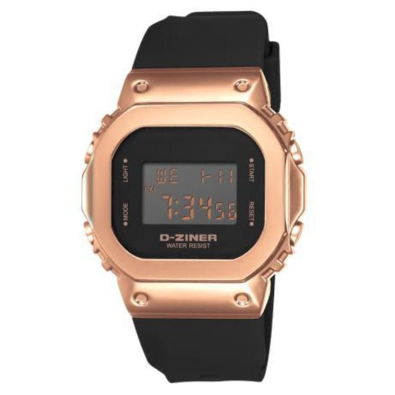 Jam tangan Sporty Original D-ZINER DZ 8300 Rose Digital Water resist include box kaleng