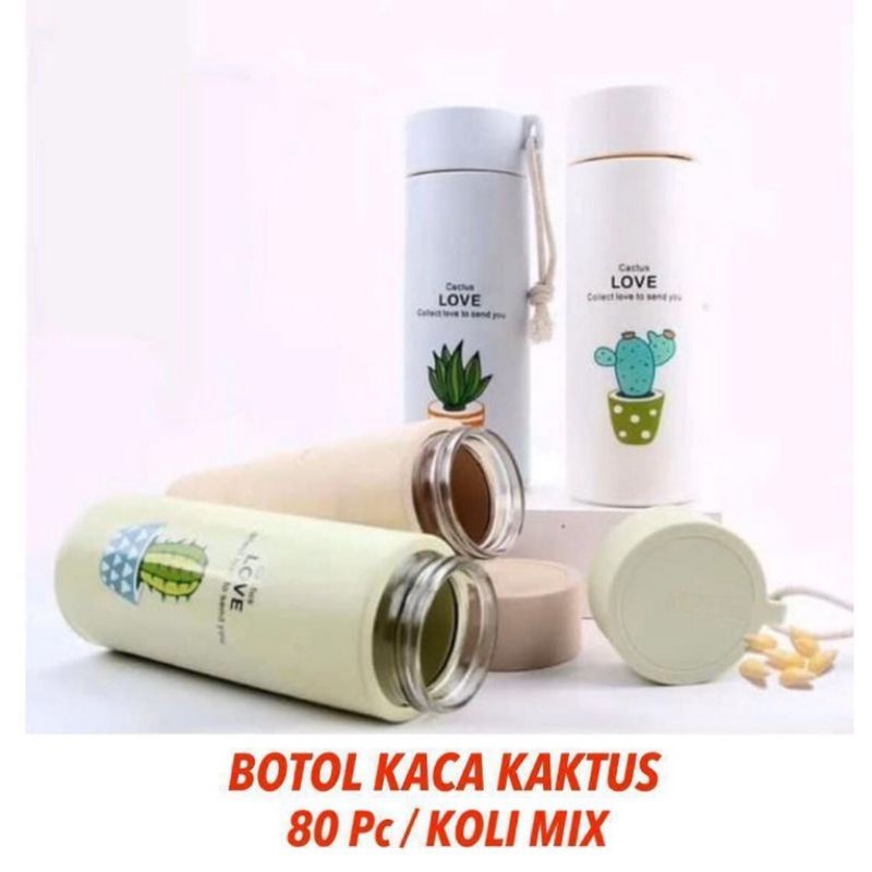 grosir botol minum kaca kaktus