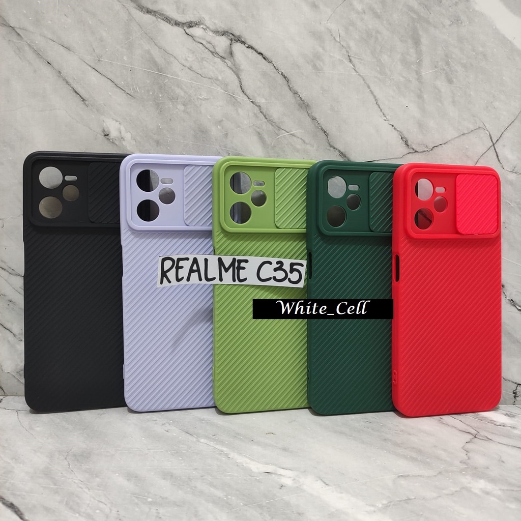 REALME C35 NARZO 50A PRIME REALME C31 SLIDE CASE PROTECTION SLEDING CAMERA MATTE CANDY White_Cell