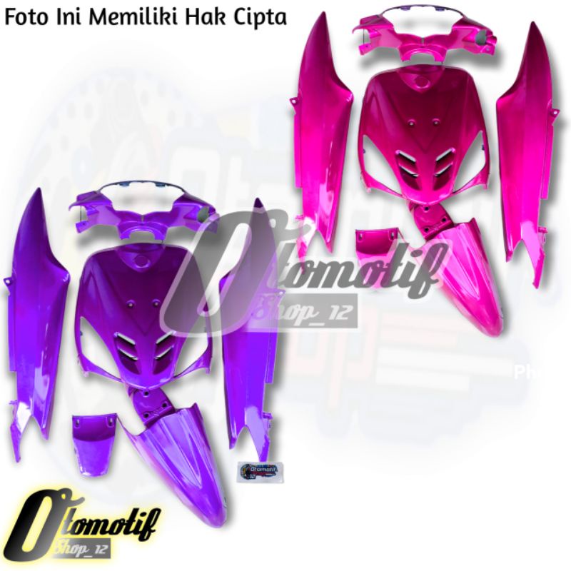 YAMAHA MIO SPORTY COVER BODY HALUS FULL SET UNGU DAN MAGENTA