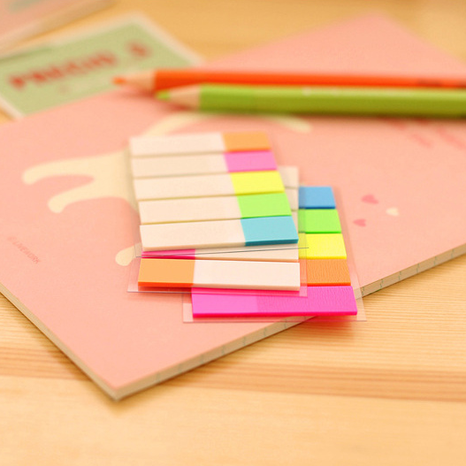 5pcs Set Sticky Note Kertas Memo/Post Warna-Warni Fluorescent Kreatif Portable Untuk Kantor/Sekolah