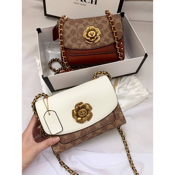 Tas Kulit Selempang Wanita CH Leather Madison Slingbag Premium Import Beige Cream Creme Krem White B