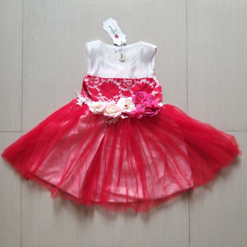 DRESS ANAK PEREMPUAN 3D FLOWER BAJU SINCIA ANAK CEWEK MURAH IMPORT