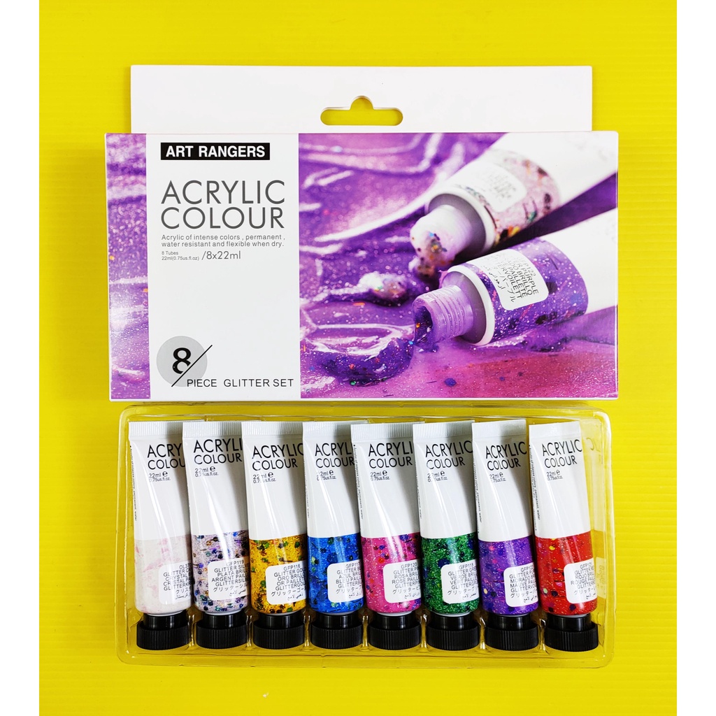 

CAT AKRILIK / ACRYLIC COLOUR ART RANGERS GLITTER 22 ML X 8 W