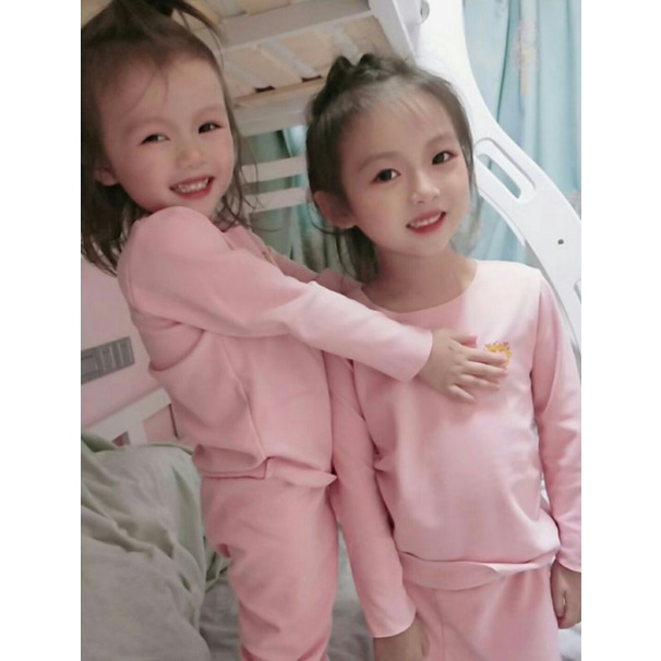 (0 - 5 Tahun) Snug Fit Pajamas Piyama Anak Perempuan Laki Laki Premium Polos