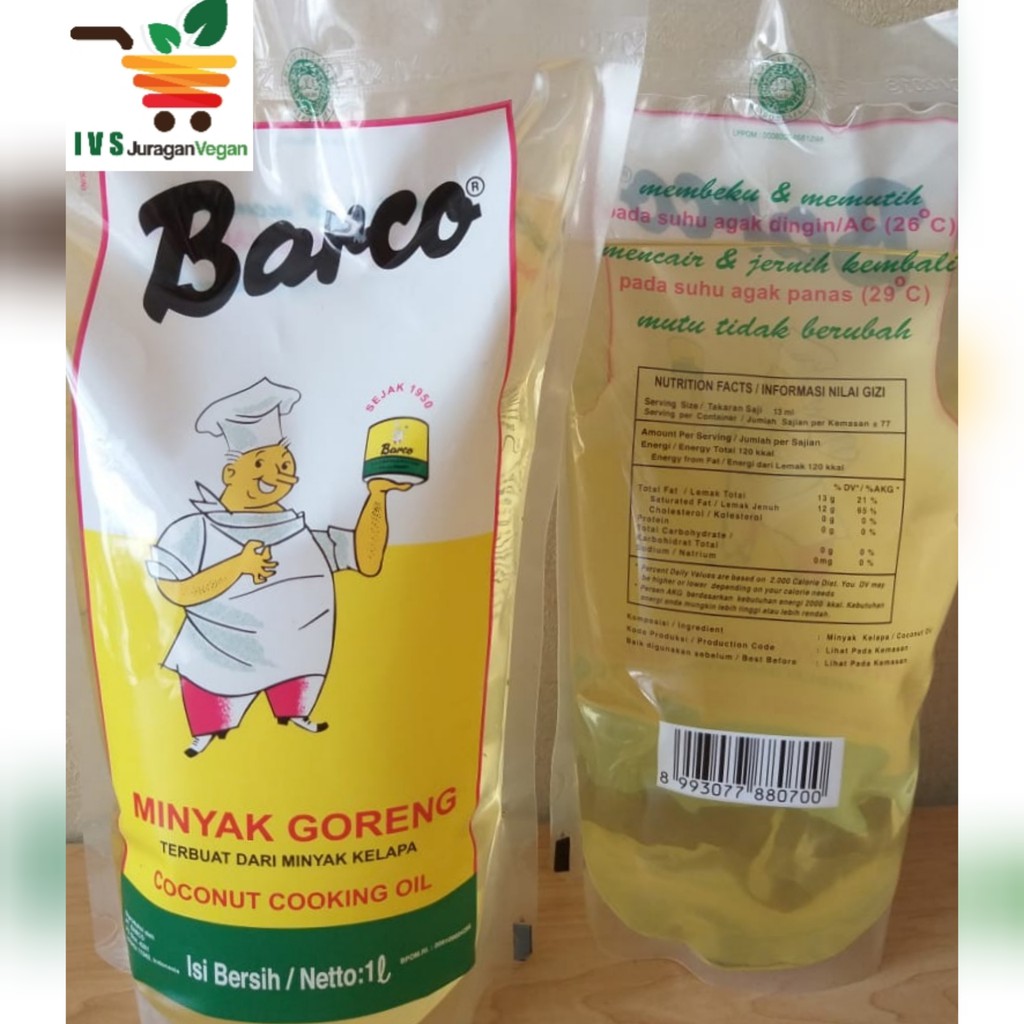 Minyak Kelapa BARCO 1 L Refill Minyak Goreng Sehat