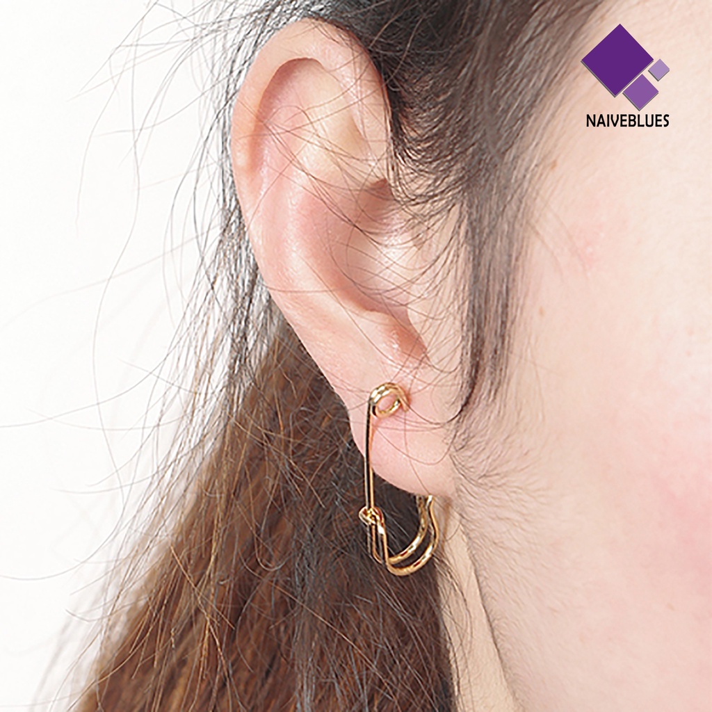 1 Pasang Anting Stud Bahan Tembaga Untuk Wanita