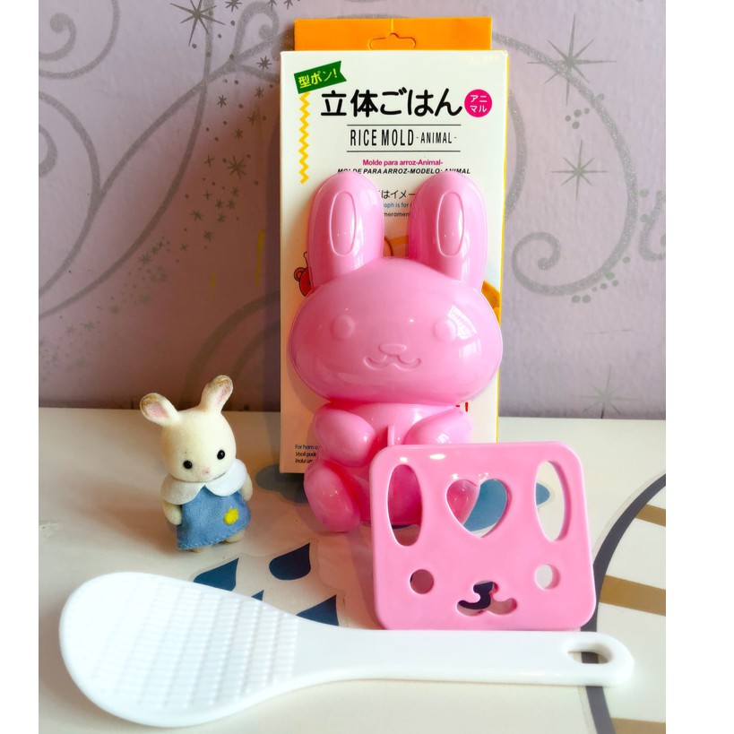 Set Isi 3 Cetakan Nasi Kelinci - Cetakan Nasi Bento Kelinci - Rabbit Mold - Cetakan Bekal Bento Anak - Cetakan Nasi Bentuk Bunny Lucu - Cetakan Nasi Bungkusan