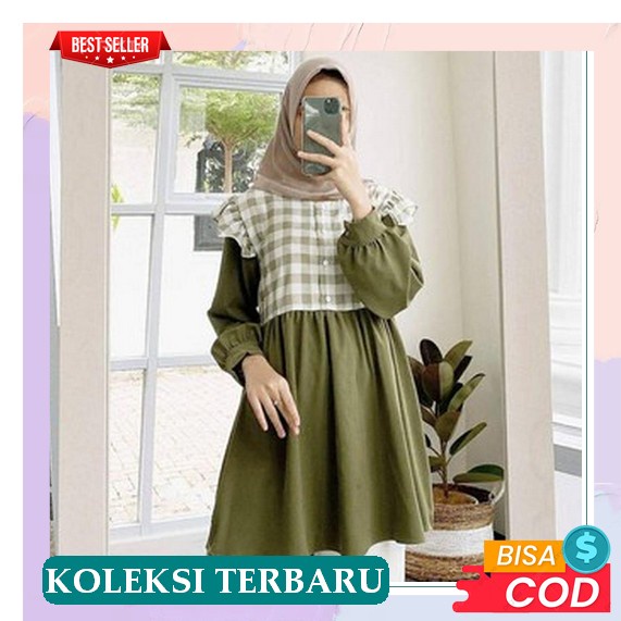 Baz8 Baju Tunik Putih Model Terbaru 2022 Ghea Tunik Ukuran L|Xl "Snnabillahfashions" 874) Baju Catty