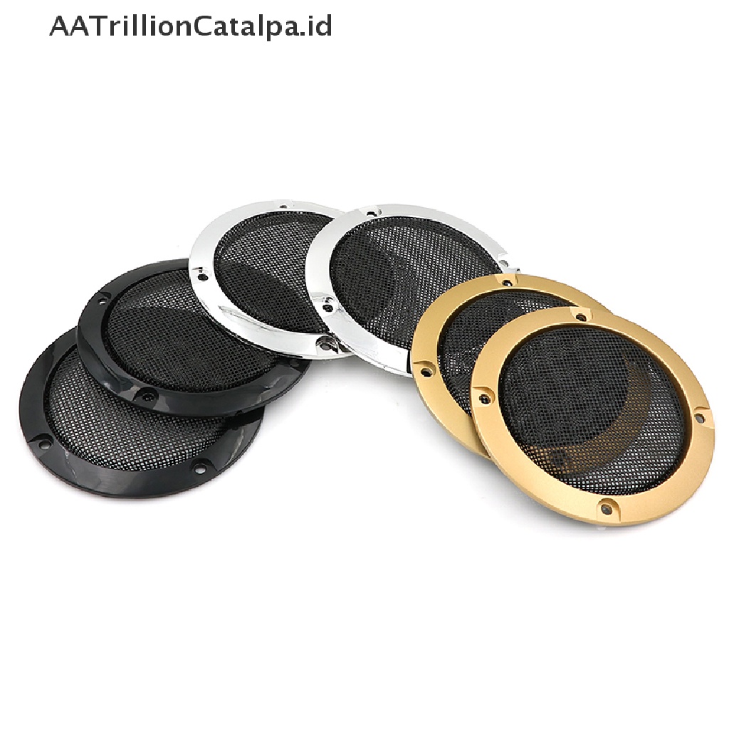 2pcs cover speaker Audio Bahan Logam mesh Bentuk Lingkaran Ukuran 3 inch