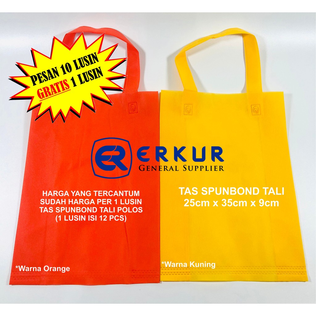 

Tas Spunbond Tali 25x35x9cm / Goody Bag / Goodie Bag / Eco Bag / Tote Bag / Tas Spunbond Polos