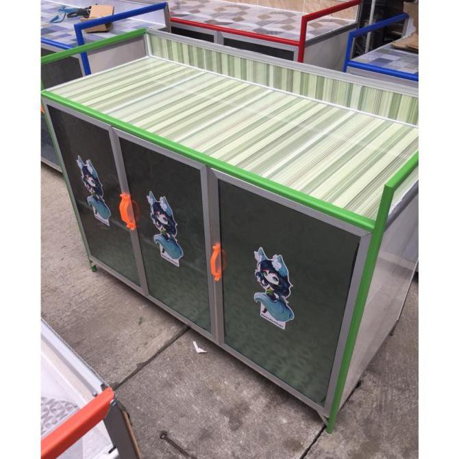 Rak Kompor + Rak Piring 2 Pintu Dan 3 Pintu / Meja Komor / Rak - 3 Pintu Random Mommybusana