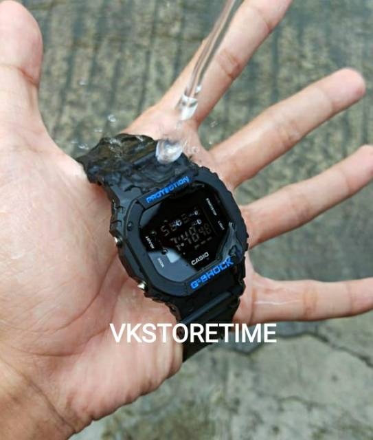 Jam Tangan Casio Gshock Water Resist Berenang Mandi Hujan - Hitam list Biru