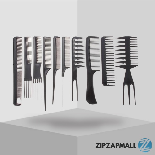 Sisir Salon Anti Tempel Untuk Semua Jenis tambut / Set Lengkap Sisir Rambut Salon Hair Comb 10 Set / sisir rambut 1 Set Pria Wanita Anak Bayi Salon Barbershop Anti Rontok / Sisir Rambut Anti Kusut Portable / Sisir Lipat Keren Sisir Pelurus Rambut Stainles