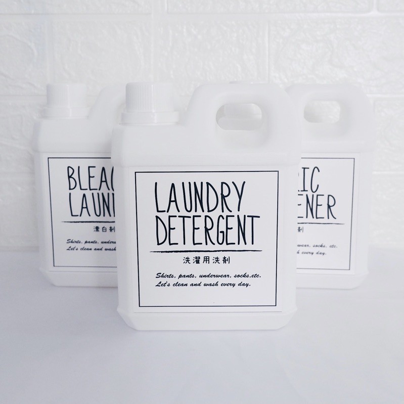 KOTAK 1 - BOTOL REFILL DETERGENT SOFTENER BLEACH LAUNDRY ROOM FREE LABEL STICKER AESTHETIC MURAH