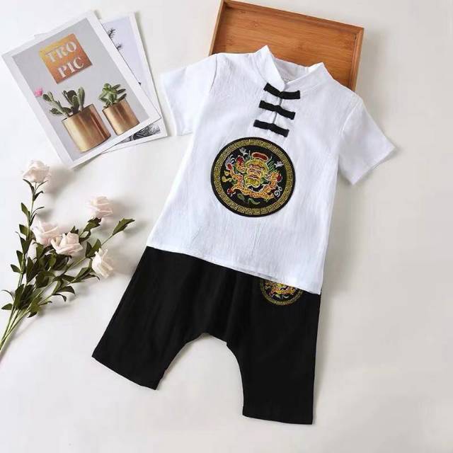 MOBASA OFFICIAL Cheongsam Setelan Baju Anak Import | Set Kaos Anak Kualitas Premium harga Murah NAGA