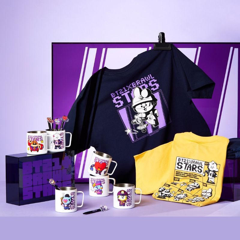 OFFICIAL BT21 BRAWL STARS TSHIRT MUG PEN STICKER EDITION