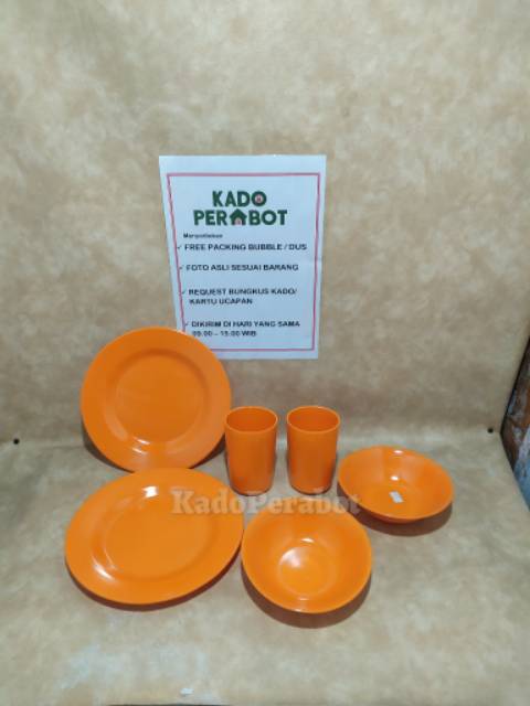 Mangkok gelas set A13 - piring cantik set - piring makan rumah makan set