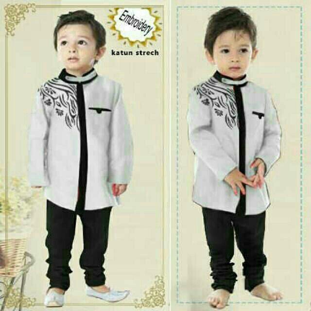 [pasha kid varian warna VL] baju koko anak laki-laki katun rayon bordir